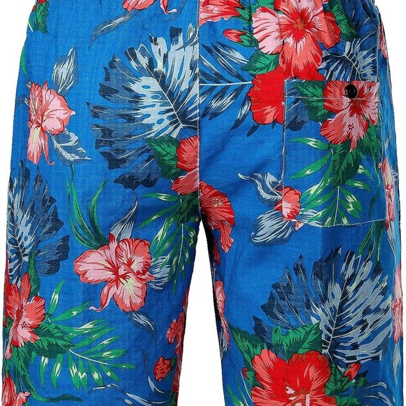 Men's Flower Casual Button Down Short Sleeve Hawaiian Shirt Suits - Picture 6 of 7